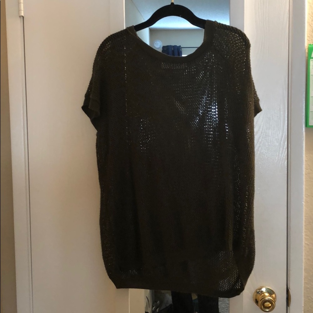 Oversized army green overlay top